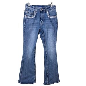 Westfield Eagle  Embellished Flare Jeans Size 7 Rhinestone Sequins Bootcut